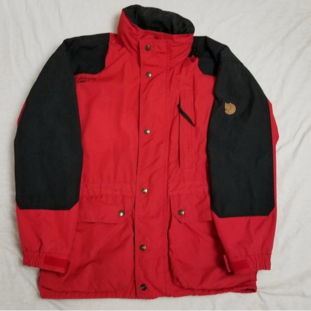 Fjallraven Hydratic Jacket Coat Hooded Red Black Ski Winter Women's Size Small